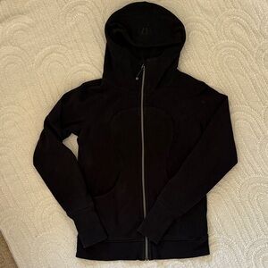 Black Hooded Zip-Up Jacket